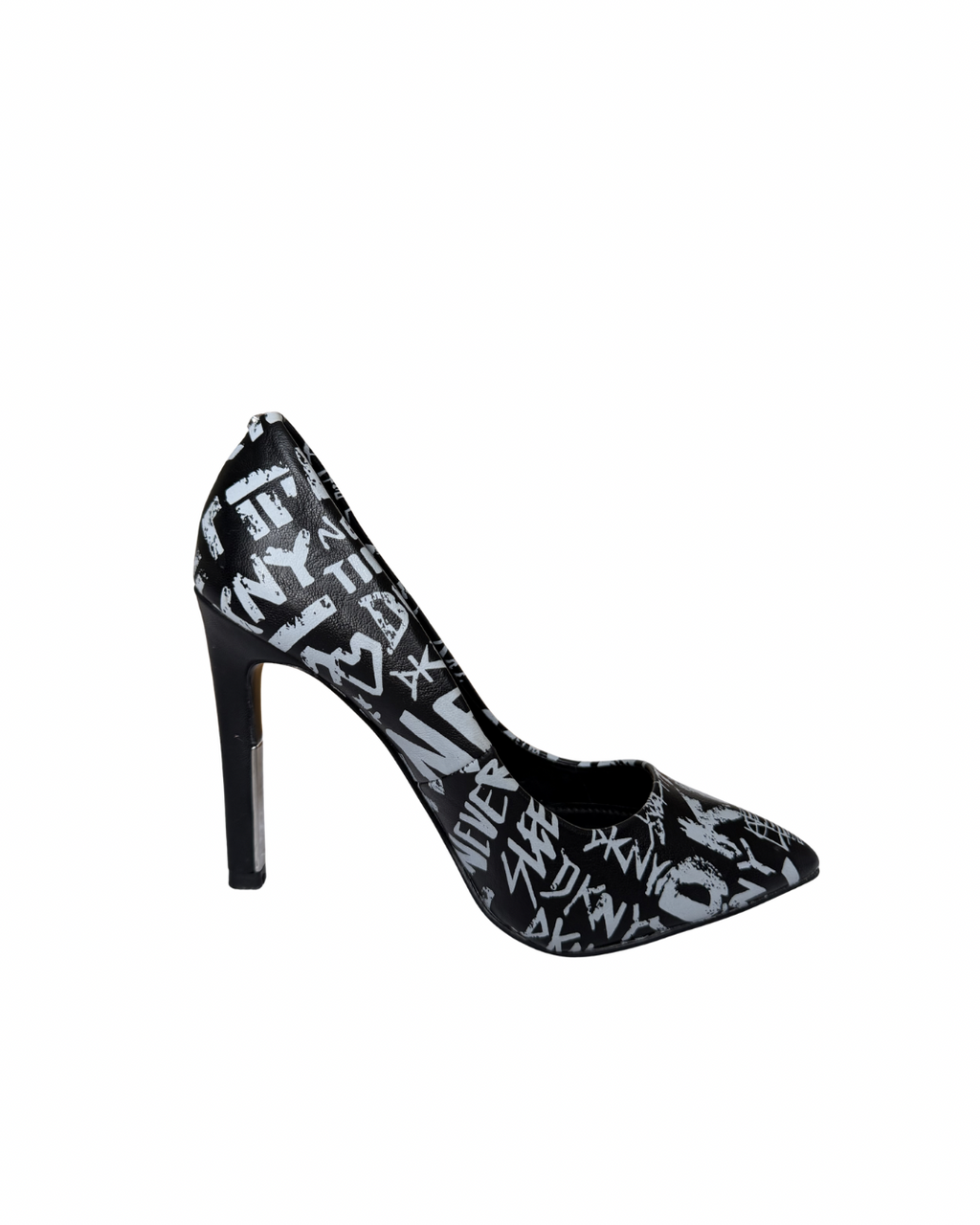 Tacones DKNY negros estampados