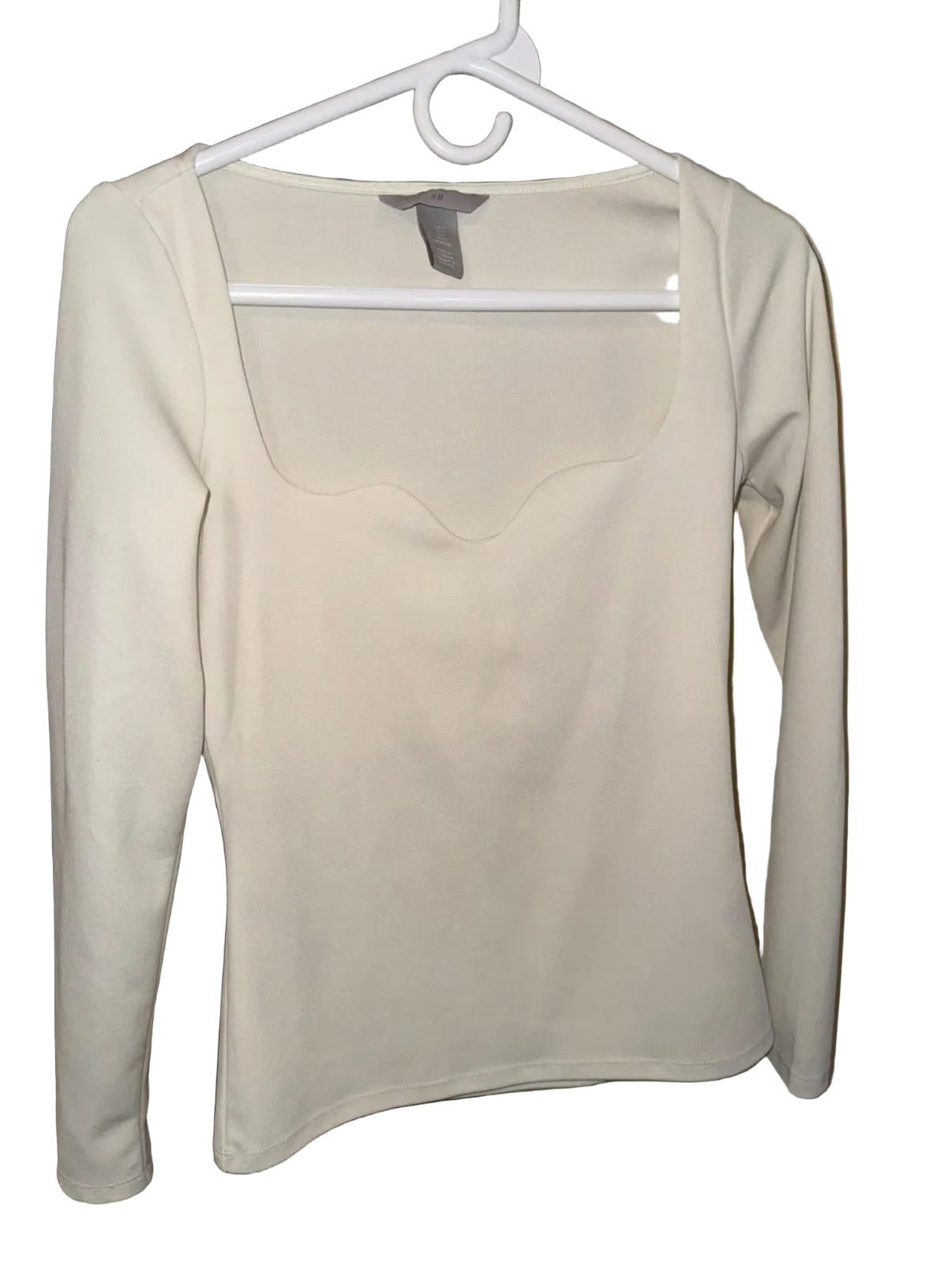 Blusa H&M crema de manga larga